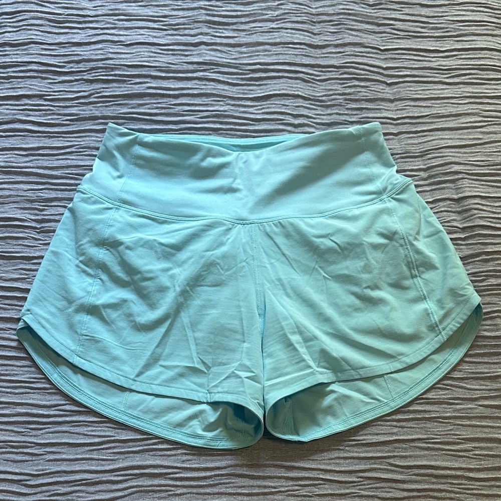 Lululemon Speed Up High-Rise Lined Short 4"- Size 4- Cyan Blue- EUC